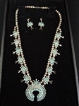 Norman and Virginia Hoee Sterling Zuni Necklace and Earring Set