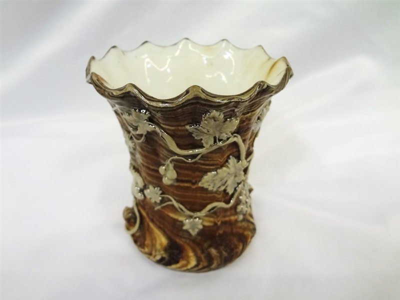 Mettlach Villeroy and Boch Mold 304 Vase Raised Leaf Relief 1840-1870