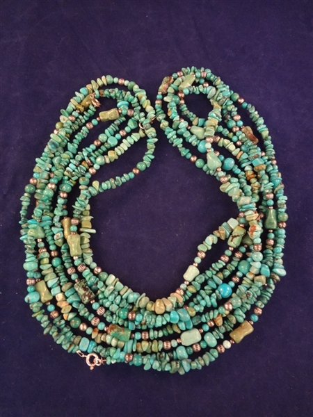 (4) Carolyn Pollack Sterling and Turquoise Necklaces