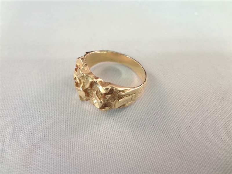 14k Gold Nugget Ring Size 8.25