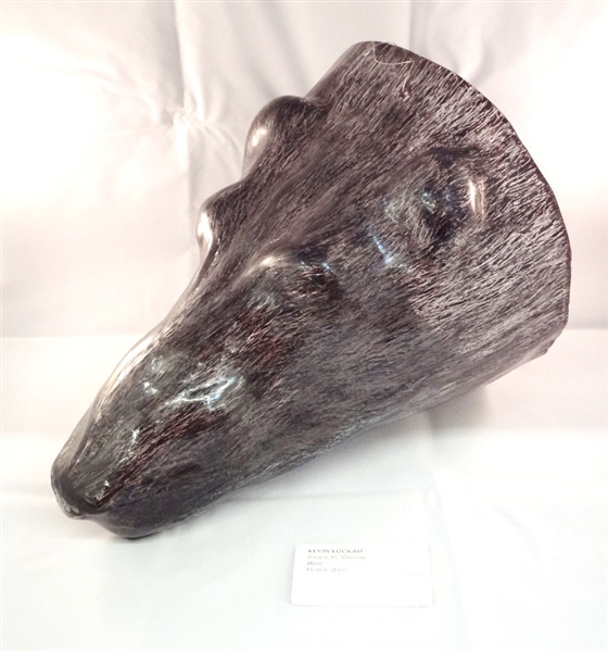 Kevin Lockau Glass Sculpture "Bear" with Artist Statement