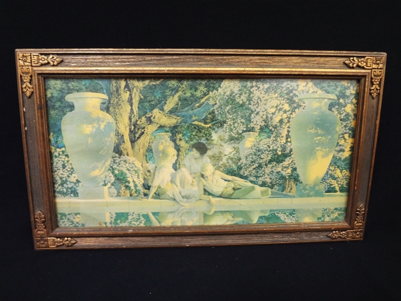 Maxfield Parrish "Garden of Allah" Lithograph Art Deco Frame
