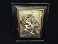 L. Chirico Sterling Plated Relief Plaque of Christ ARG.925