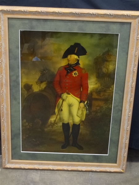 King George III Military Portrait by Sir William Beechley Engraving on Glass