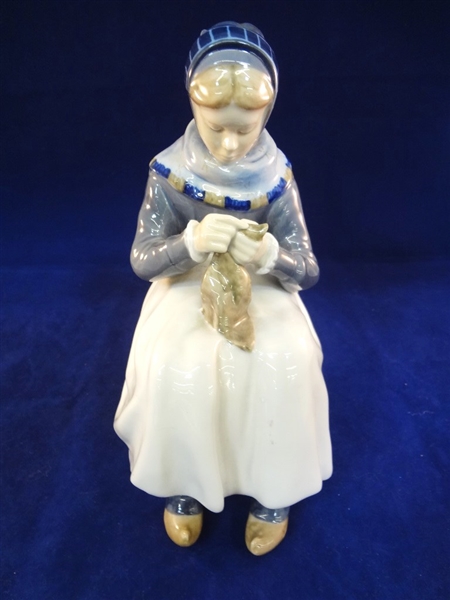 Royal Copenhagen Woman Knitting Figurine 1317