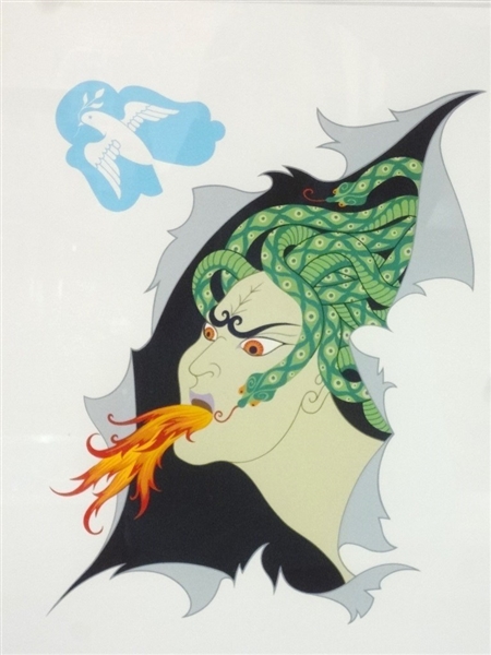 Erte Russian (1892 - 1990) "Anger" Artist Proof Signed Serigraph From Seven Deadly Sins Suite