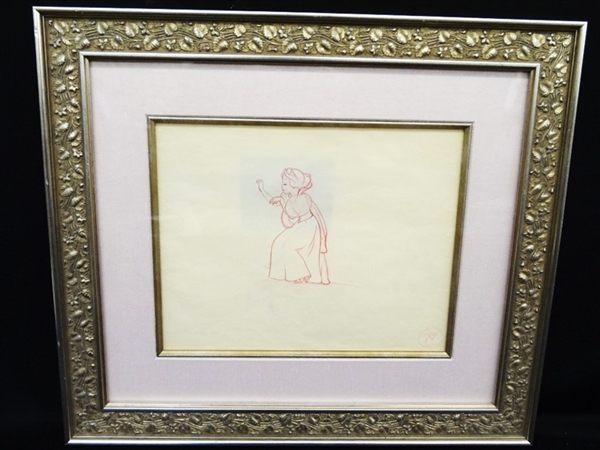 Original Production Drawing Snow White and the Seven Dwarfs" 1937 COA