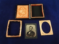 Abraham Lincoln Tin Type in Case "Five Dollar Bill Pose" 