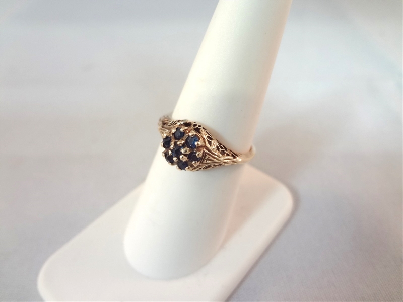 14k Gold Sapphire Ring Cathedral Setting