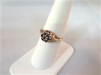 14k Gold Sapphire Ring Cathedral Setting