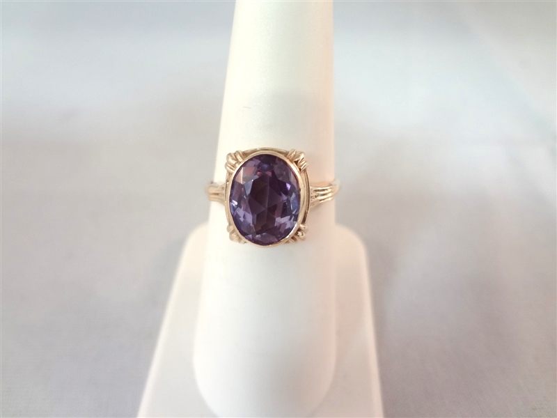 14k Gold Oval Sapphire Ring