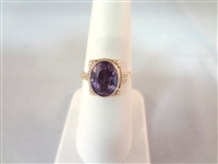 14k Gold Oval Sapphire Ring
