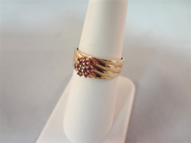 14k Gold Rubies and Diamond Ring