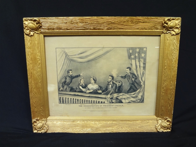 Currier and Ives "The Assassination of President Lincoln" 1865 Lithograph