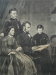 Adam B. Walter Engraving "President Lincoln and Family" 1865