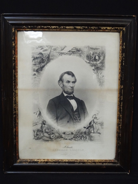 1864 Steel Engraving of Lincoln by J.C. Buttre from Photo by Matthew Brady