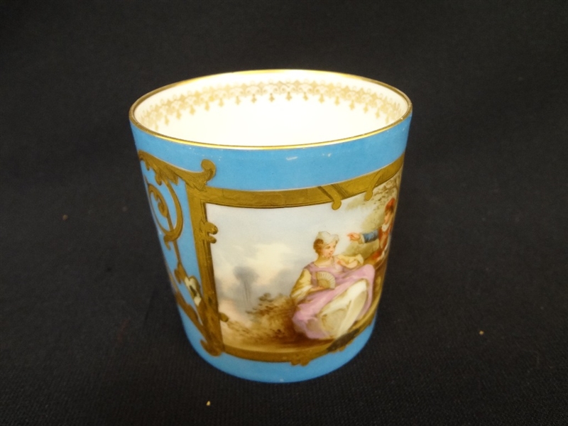 Sevres French Porcelain Handled Cup