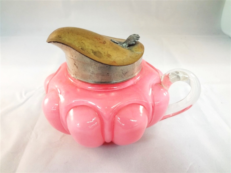 Consolidated Glass Pink Squat Syrup With Original Lid