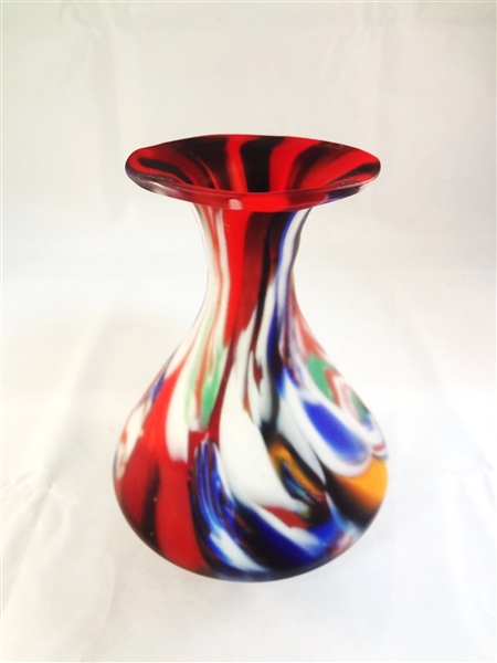 Murano Stretched Venetian Swirl Glass Vase