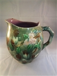 Griffin, Smith and Hall Majolica Water Pitcher Hawthorne