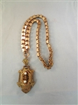Victorian Mourning Locket with Heavy Gold Filled Fancy Box Link Chain