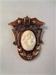 Victorian Mourning Cameo Brooch With Drop Bar Pendant