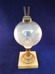 Lincoln Drape Glass Whale Oil Lamp Double Camphene Burner
