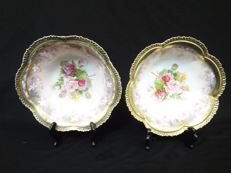(2) R.S. Prussia Hand Painted Serving Bowls