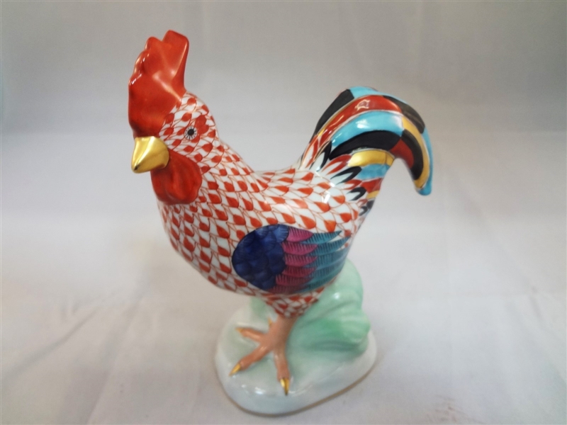 Herend Porcelain Fish Net Rooster