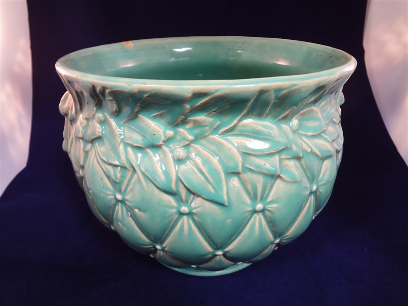 McCoy Pottery Quilted Sea Foam Jardiniere