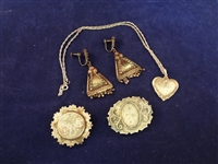 (4) Sterling Silver Art Nouveau Jewelry Pieces