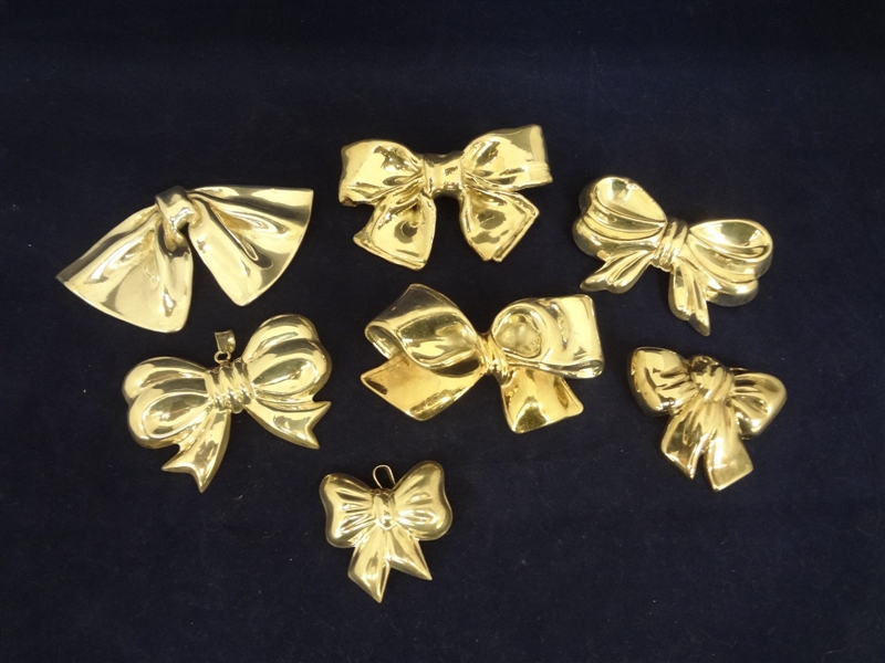 (7) Sterling Silver Bow Brooches/Pendants