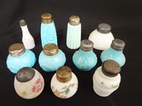 (11) EAPG Consolidated Glass Salt Shakers: Dithridge, Poppy, others