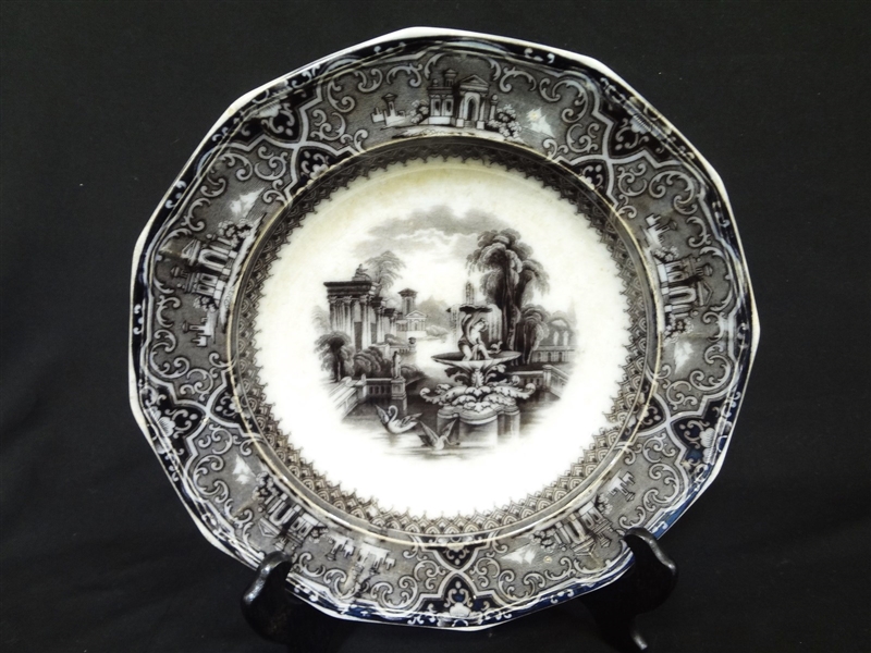 W. Adams and Sons 1849 Transferware Serving Bowl