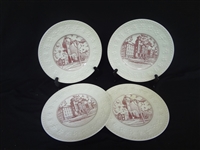 (4) Wedgwood Creamware China Chargers Wesleyan College in Cleveland, Ohio