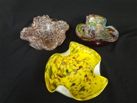 (3) Murano Art Glass Ashtrays/Dishes