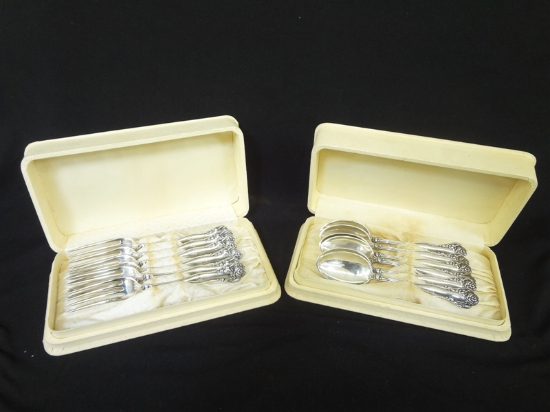 (12) Sterling Silver Flatware International "Stratford" Soup Spoons and Dinner Forks In Original Boxes
