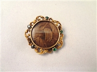 10k Gold Victorian Mourning Hair Brooch