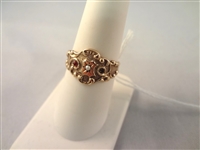 14k Yellow Gold Victorian Ruby and Seed Pearl Ring