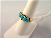 14k Yellow Gold and Turquoise Ring