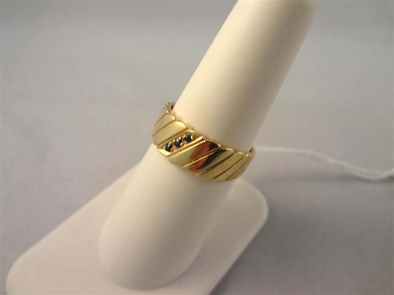 14k Ywllow Gold and Sapphire Ring