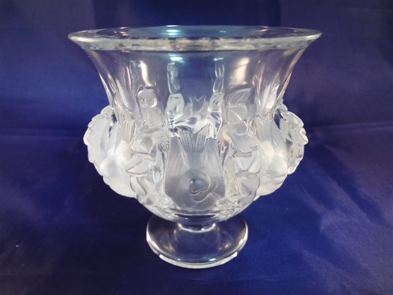 Lalique Crystal Dampierre Pedestal Vase