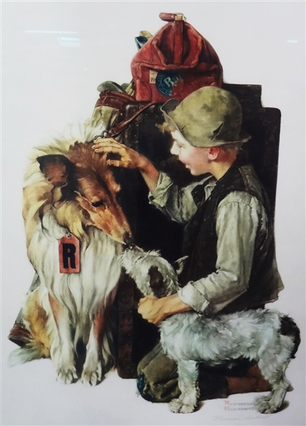 Signed Norman Rockwell Lithograph "Making Friends"