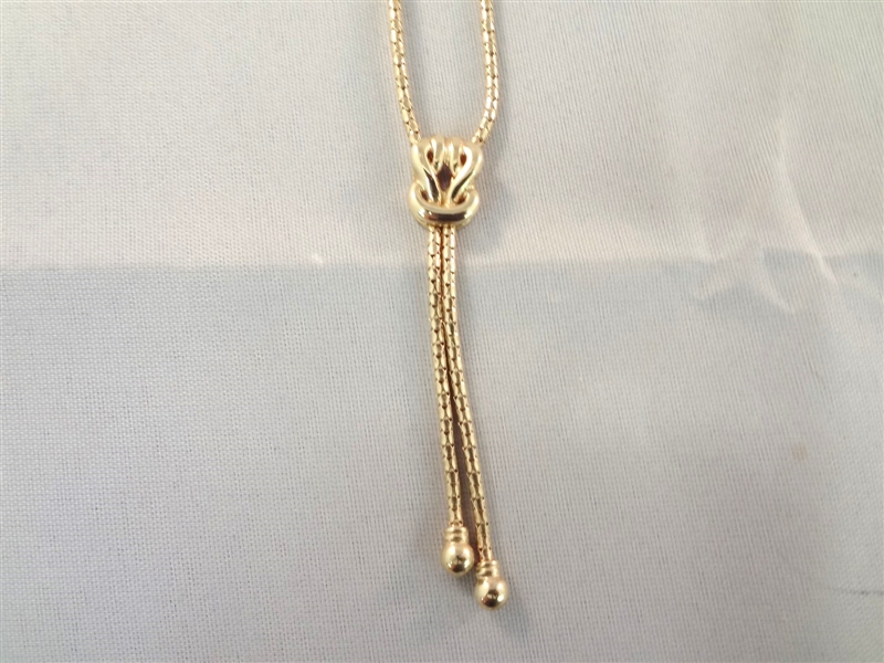 14k Yellow Gold Drop Dangle Necklace