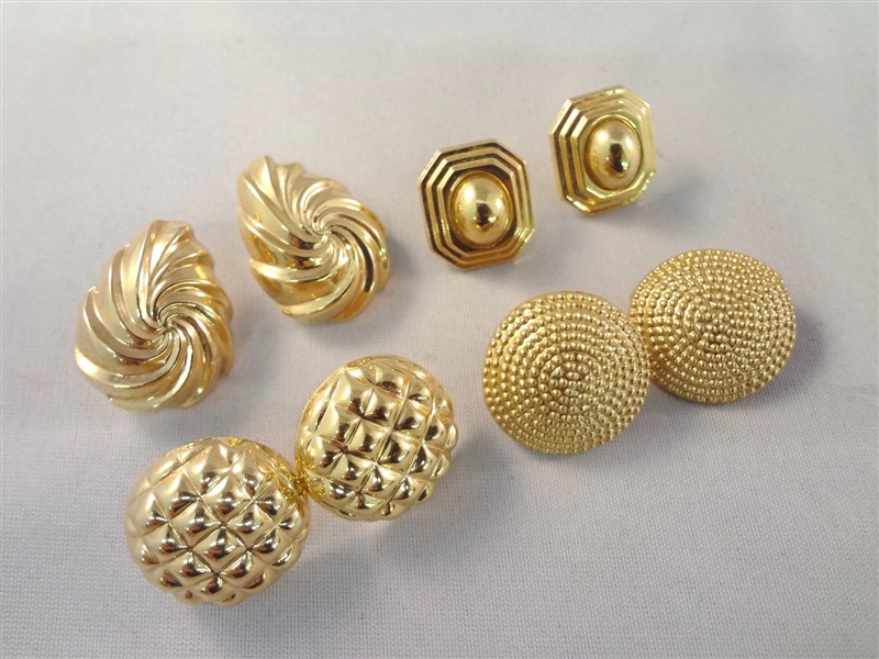 (4) Pairs 14k Gold Earrings 