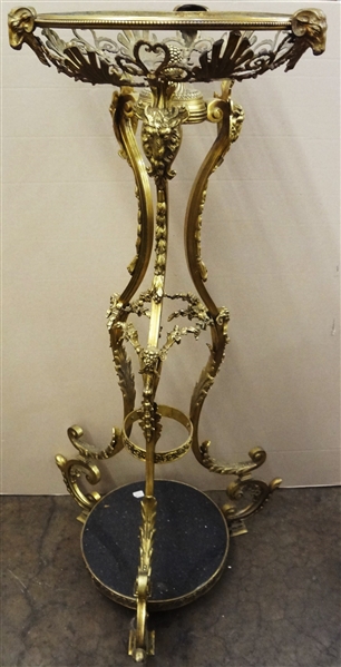 Massive Brass Victorian Plant Pedestal Stand