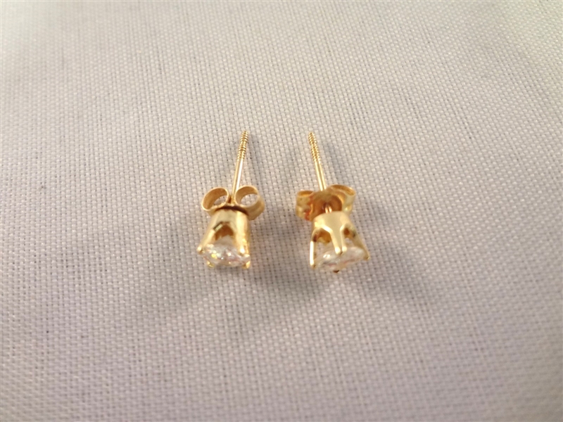14k Gold .25 Carat Diamond Post Earrings