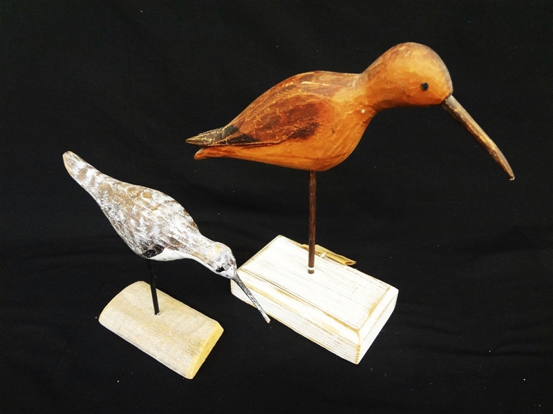 (2) Hand Carved and Painted Water Bird Decoys: K. Lemmon, W.R. Freden