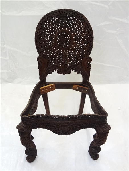 Carved Southeast Asian Side Chair