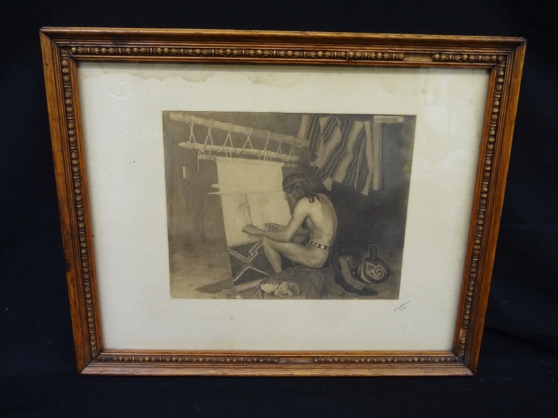 George DeForest Brush "Indian Weaving" Photogravure Eddowes Photographers